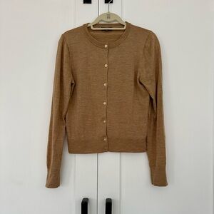 J. Crew Tan Button-Up Knit Cardigan